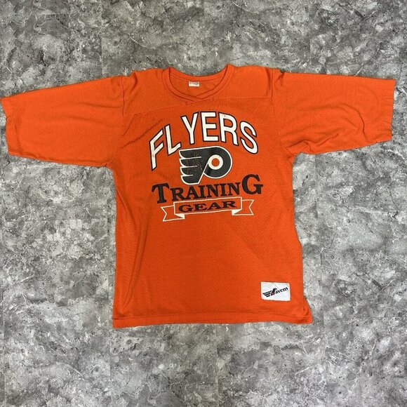 Vintage Philadelphia Flyers Men’s Sz L Shirt Ravens Traning Gear Orange Pullover - Picture 1 of 7